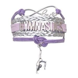 Girls Gymnastics Bracelet - Purple & Silver